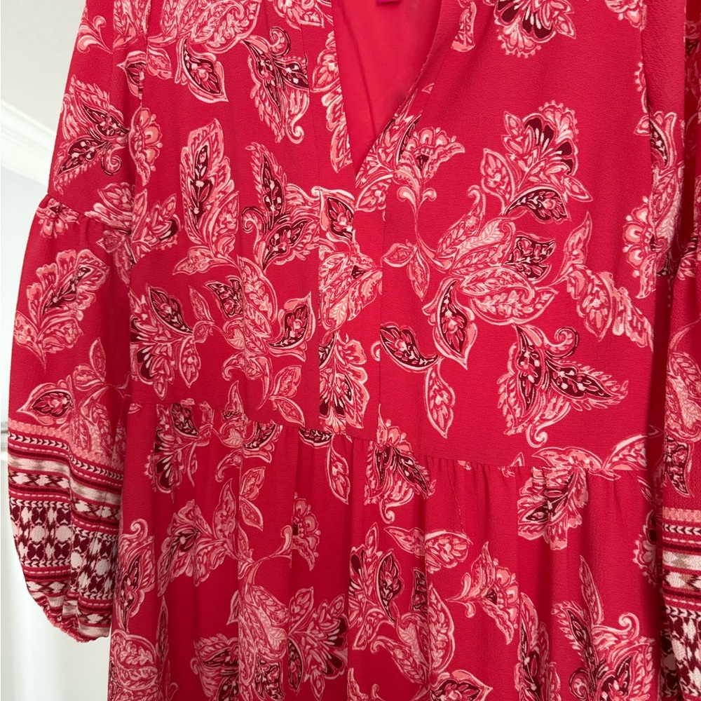 Red Paisley Print Dress - Picture 3 of 3